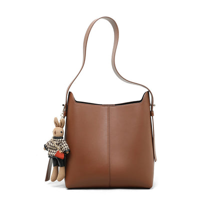 Amelia - Leather Crossbody Bucket Bag