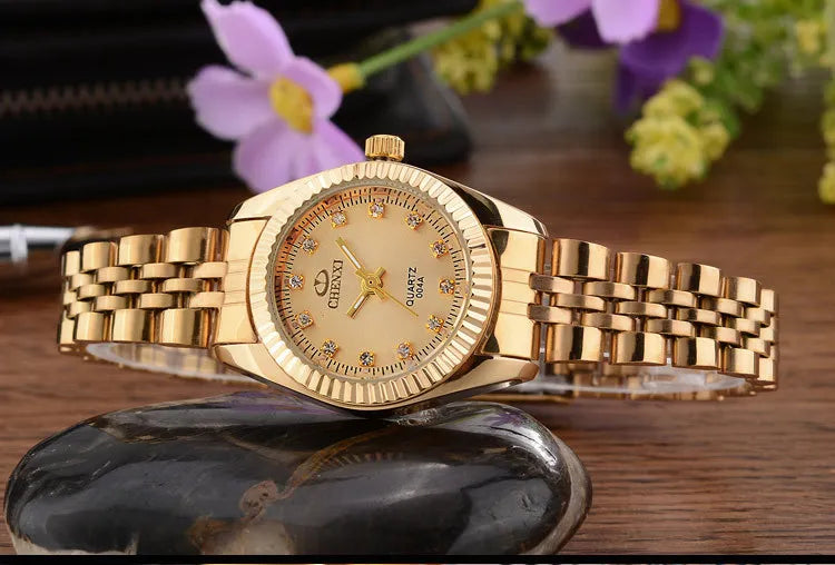 Emma - Luxury Gold Watch with Rhinestones