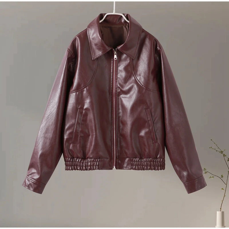 Sophie - Retro Short Leather Jacket