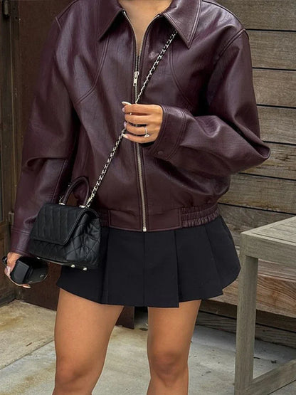 Sophie - Retro Short Leather Jacket