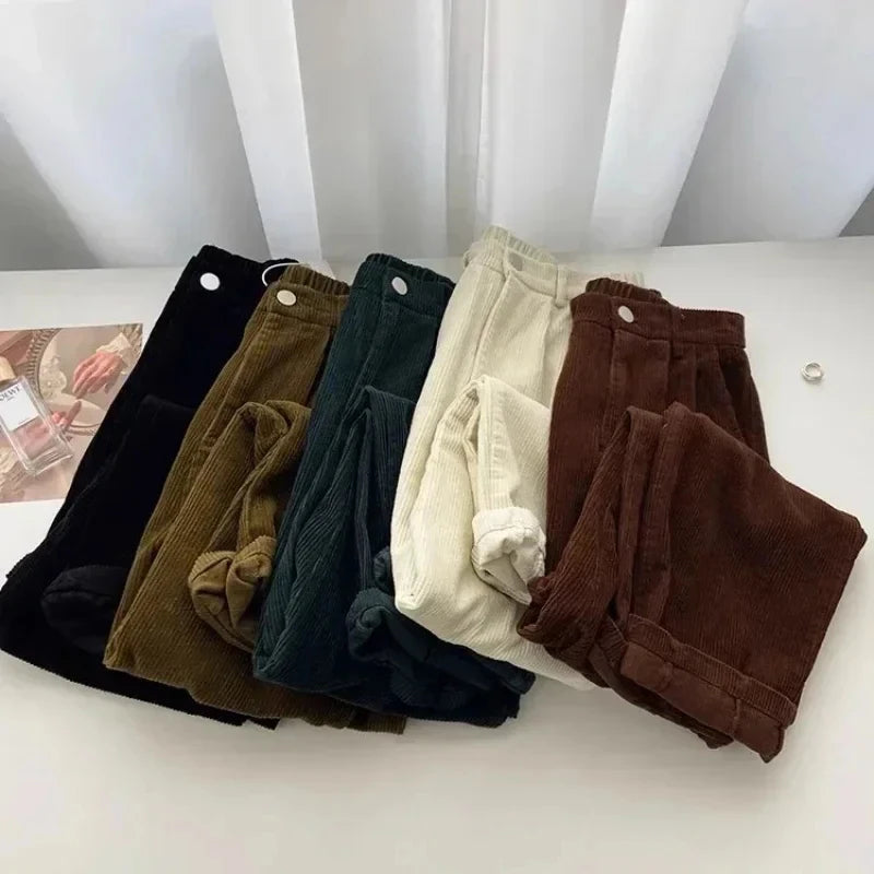 Emily – High Waist Slim Corduroy Trousers